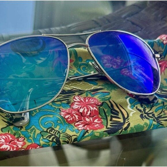 AUTHENTIC MAUI JIM CLIFF HOUSE Polarized Silver Blue Hawaii MJ247-17 59/15/120 - Picture 1 of 7